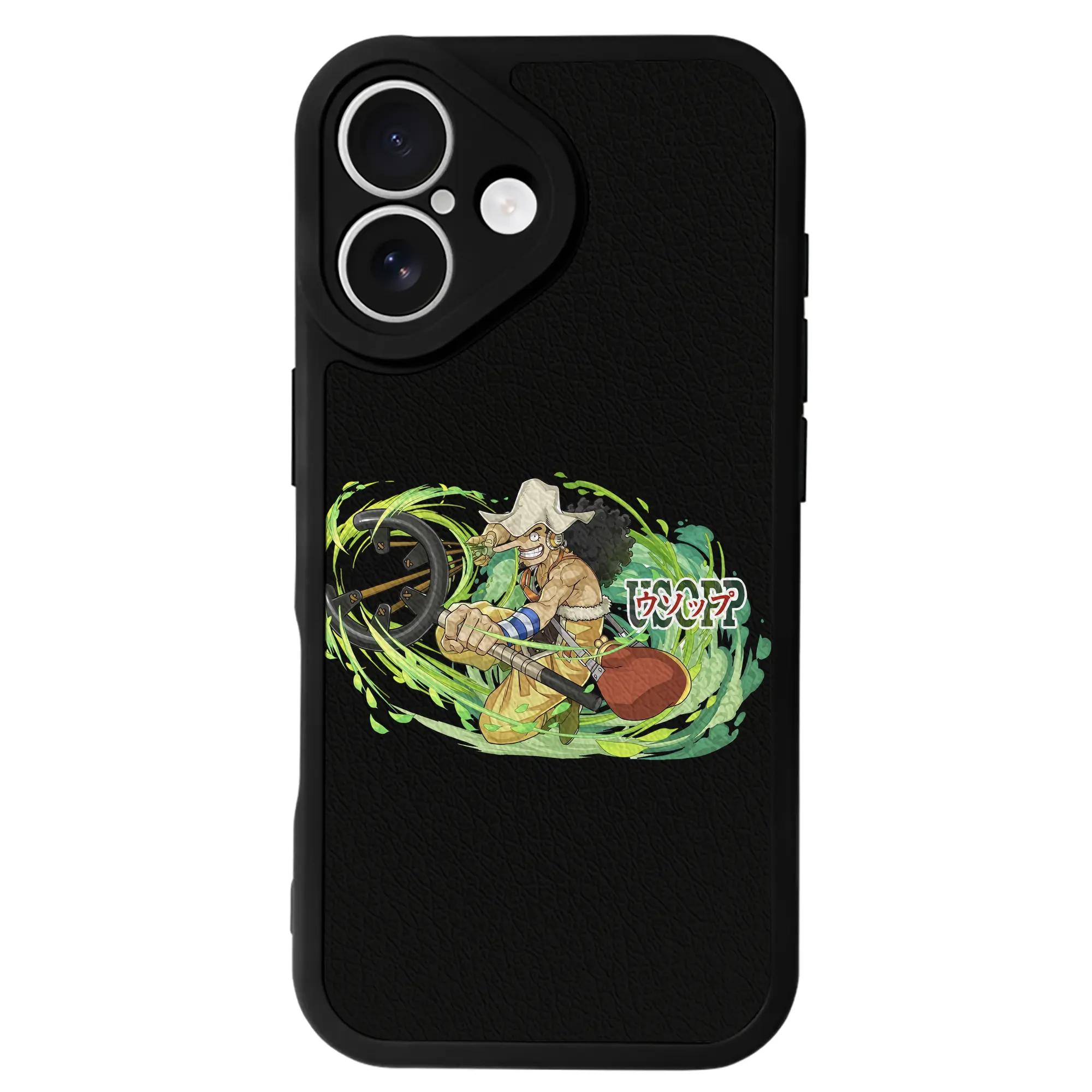 ワンピース グッズ ウソップ - IPhone 16シリーズ対応 ・ シリコンスマホケース ・ レザー調 ・ 高精度フィット ・ 耐衝撃 ・ ワイヤレス充電対応 ・ 精密カット